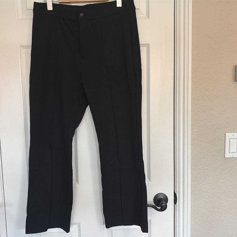 GAP Kick Crop PONTE Black‎ Comfort Stretch Pants Trouser Crease Size 14 Business